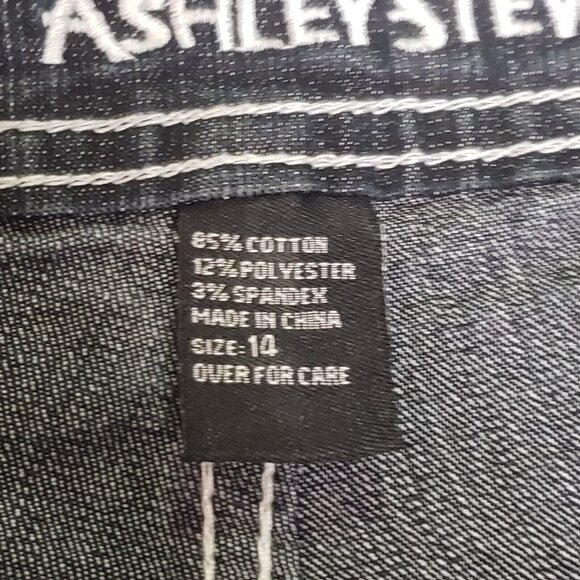 ASHLEY STEWART Denim Jeans Women's Size 14 Dark Blue Wash Citycore Dark Academia - Picture 4 of 16